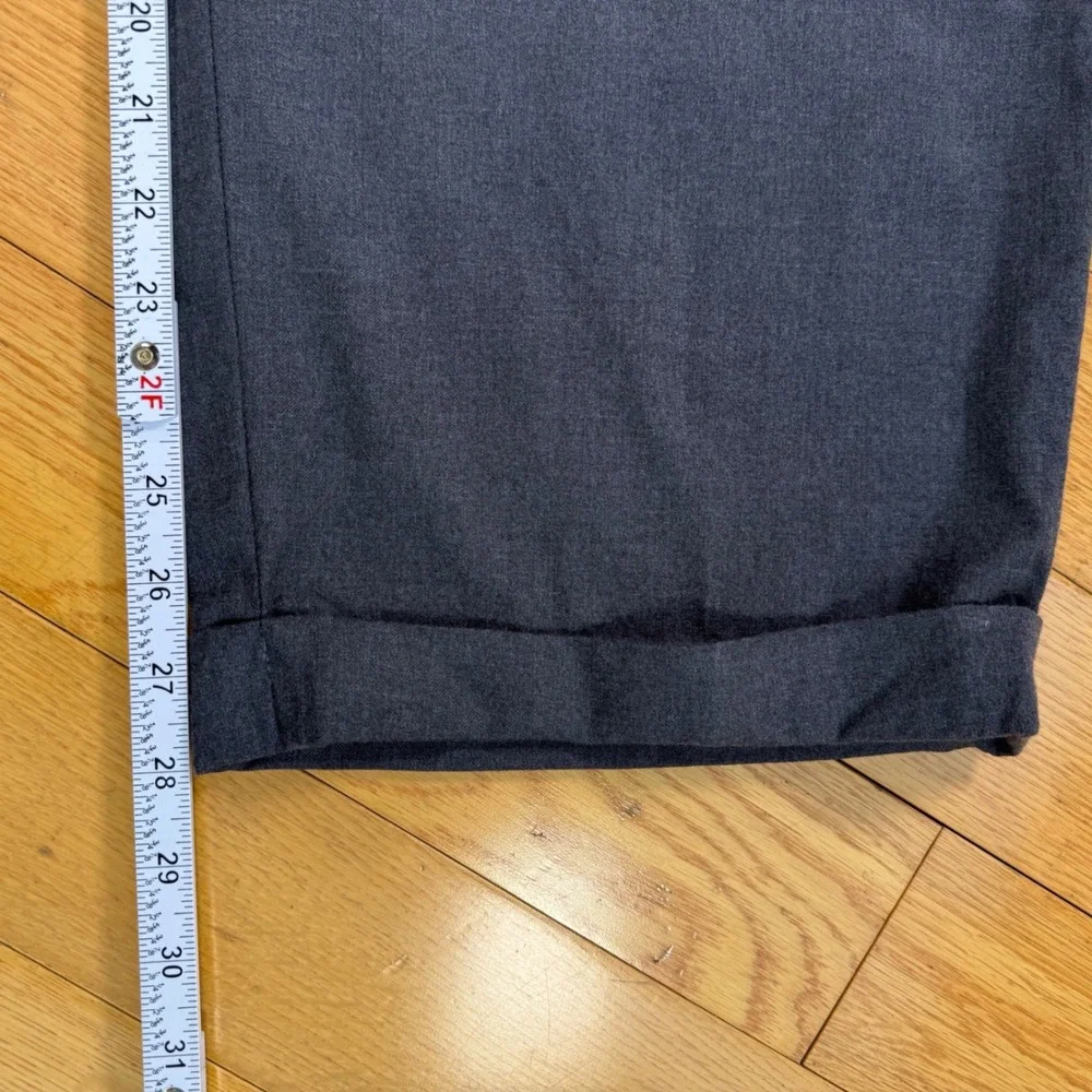 Brioni Mens Cannes Charcoal Gray Wool Pleated Cuffed Dress Pants Size 44R IT 42W